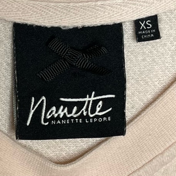 NANETTE Lapore Bow Lace Up Side Crew Neck Sweater Pink Balletcore - Picture 4 of 5